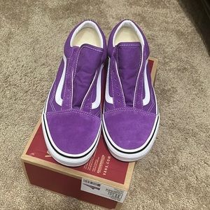 Purple/White Old Skool Unisex Vans (No Shoe Strings)
